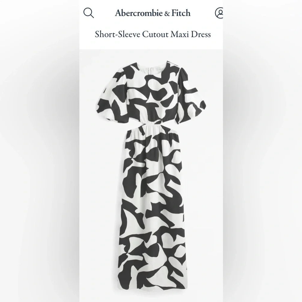 NWT Abercrombie and Fitch Short-Sleeve Cutout Maxi Dress Sz M